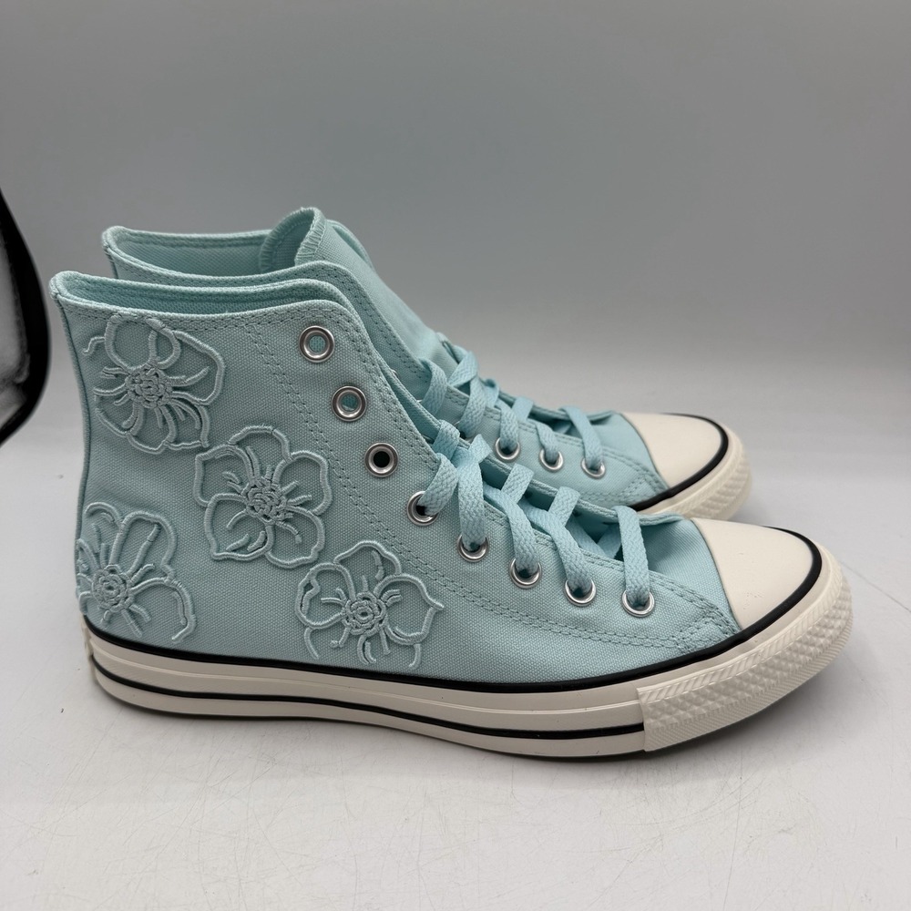 Converse Chuck Taylor All Star Hi Top Shoes Womens 9 Embroidered Floral A21409F - Picture 2 of 11